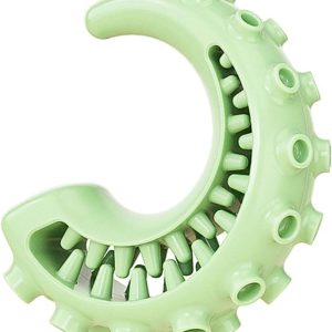 Tentacle Dog Chew Toy with Treat Dispenser Rubber Bone, Green