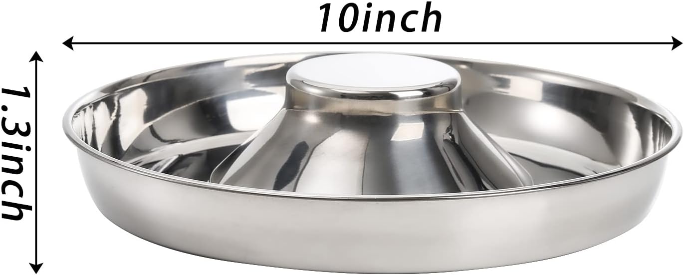 2 Pack Stainless Steel Puppy Bowls, Pet Slow Feeder Bowls, Non-Skid Dog Food and Water Bowl, Feeding Weaning for Small Medium Large Dogs, Cat, Pets, Multiple Puppies - Image 2