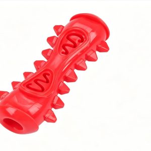 Bone-Shaped Dog Chewing Toys for Teeth Grinding, Cleaning, and Bite-Resistance | Food Dispenser Interactive Training Supplies for Small to Large Breeds (Red)