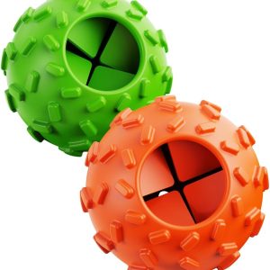 Dog Puzzle Toy 2 Pack – Cognitive Dog Treat Toy,Interactive Dog Toys for Treat Dispensing, Slow Feeder for Mental Stimulation & Anxiety Relief, Puppy Training Toy, Natural Rubber