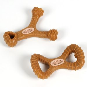 Interactive Pet Chew Toy Treat Dispensing Teeth Cleaning Oral Care (Y Shape Bone and 8 Shape Bone)