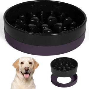 Ceramic Slow Feeder Dog Bowls for Medium Large Breed