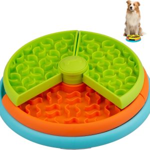 Slow Feeder Dog Bowl, 3-Level Interactive Dog Puzzle Feeder