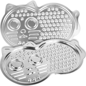 Stainless Steel Lick Mat for Dogs & Cats, Suction Cup Slow Feeder