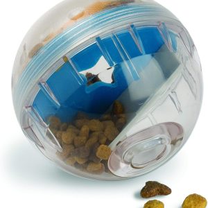 Treat Ball, Interactive Dog Dispenser Toy, 4 Inch Slow Feeder