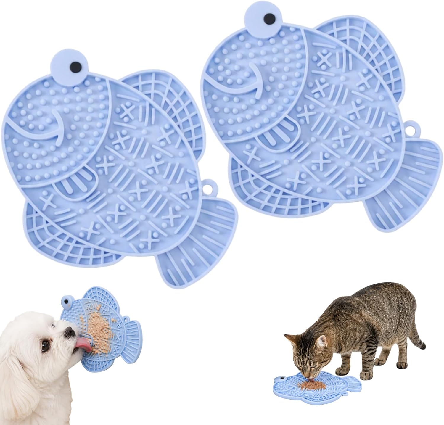 Cat Slow Feeder Fish Lick Mat with Suction Cup for Anxiety Relief