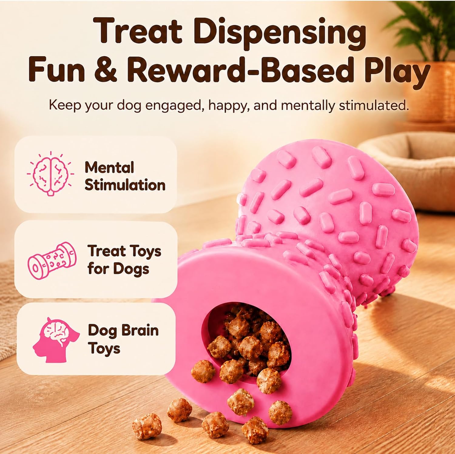 Treat Dispensing Dog Toys,Interactive Puzzle Toy for Small Dogs,Slow Feeder - Image 2