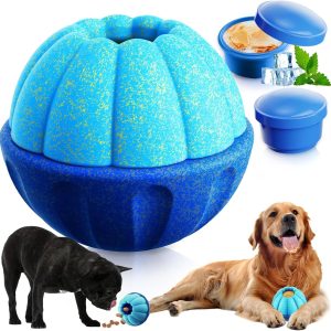 Frozen Dog Treat Toys to Keep Them Busy,Interactive Puzzle Treat Dispensing Dog Toys Ball,Frozen - Licking - Slow Feeder - Cognitive Dogs Enrichment Toy,Durable Small Medium Large Dogs Chew Toy