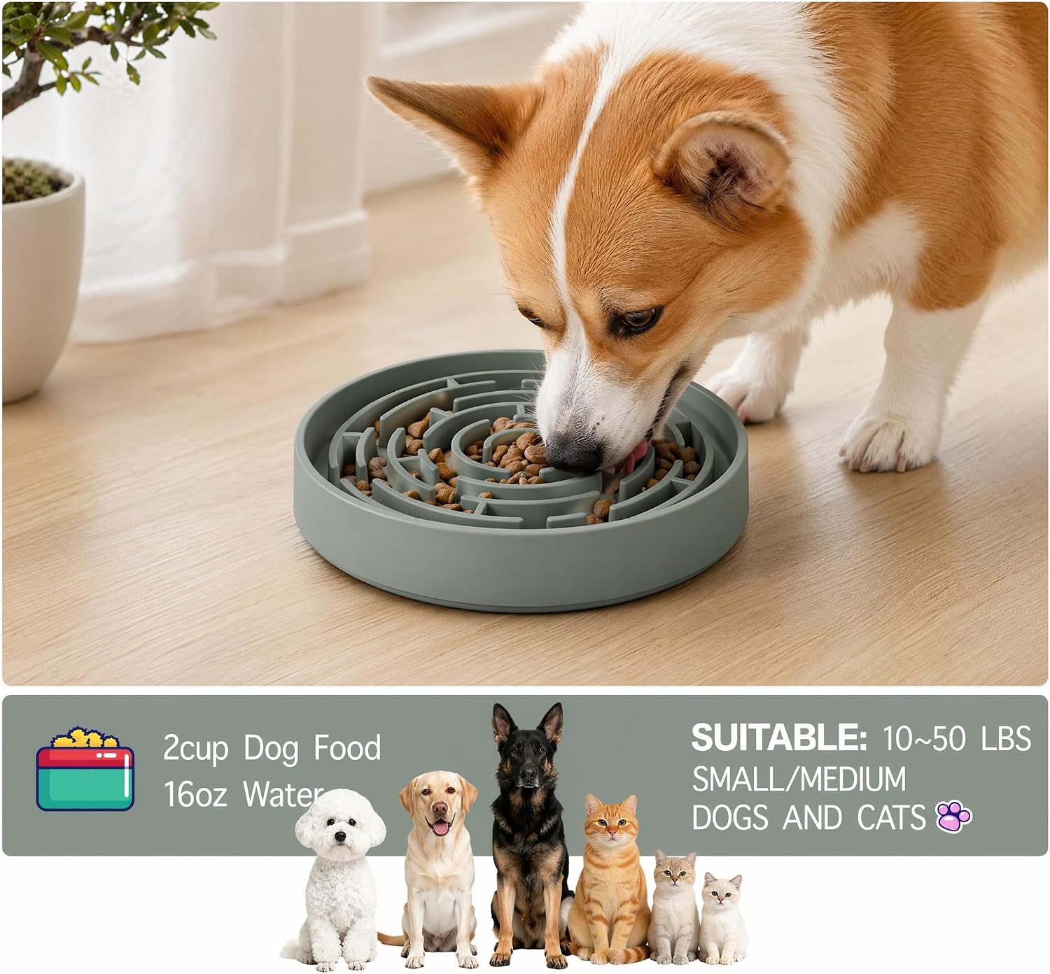 Dog Lick Mat for Anxiety Relief, Slow Feeder Bowl for Dogs & Cats, Silicone Lick Pad with Strong Suction Cups for Pet Grooming, Bath, Tooth Cleaning, Distraction and Calming, Purple - Image 2