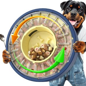 Adjustable 5-60 Min Slow Feeder Dog Bowl & Puzzle Feeder Anti-Gulping