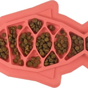 Feed Mat – Non-Slip Slow Feeder Mat for Cats with Catnip, Crinkle Sounds & Engaging Play, ½ Cup Food Capacity, Pink