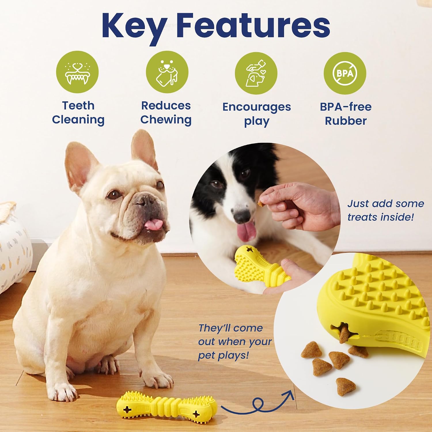 Bone Treat Dispensing Enrichment Dog Chew Toy - Image 2